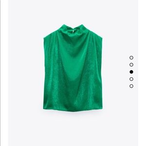 Zara, ruched satin effect top, Size Small NWT